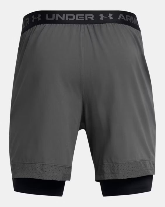 Mens UA Vanish Woven 2-in-1 Shorts (Castlerock/Black)