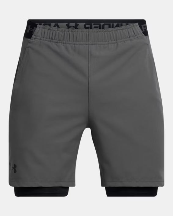 Mens UA Vanish Woven 2-in-1 Shorts (Castlerock/Black)