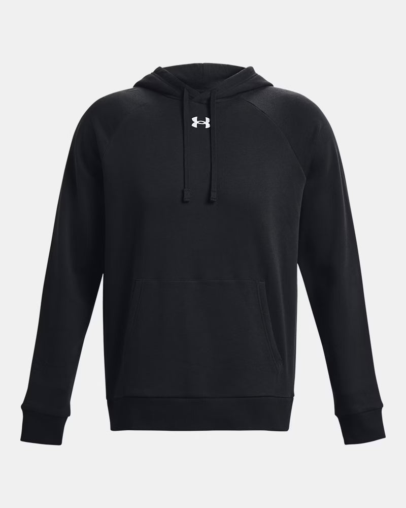 Mens UA Rival Fleece Hoodie (Black/White)