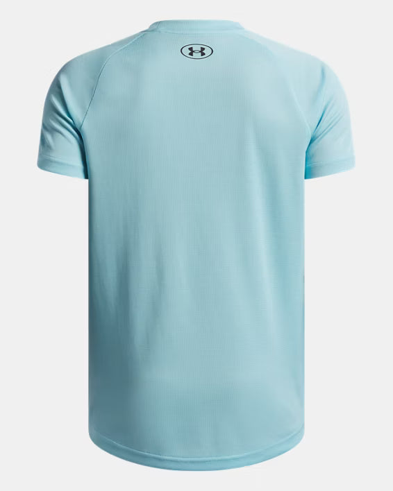 Boys Tech Textured Short Sleeve T-Shirt (Blue Haze/Black)