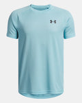 Boys Tech Textured Short Sleeve T-Shirt (Blue Haze/Black)
