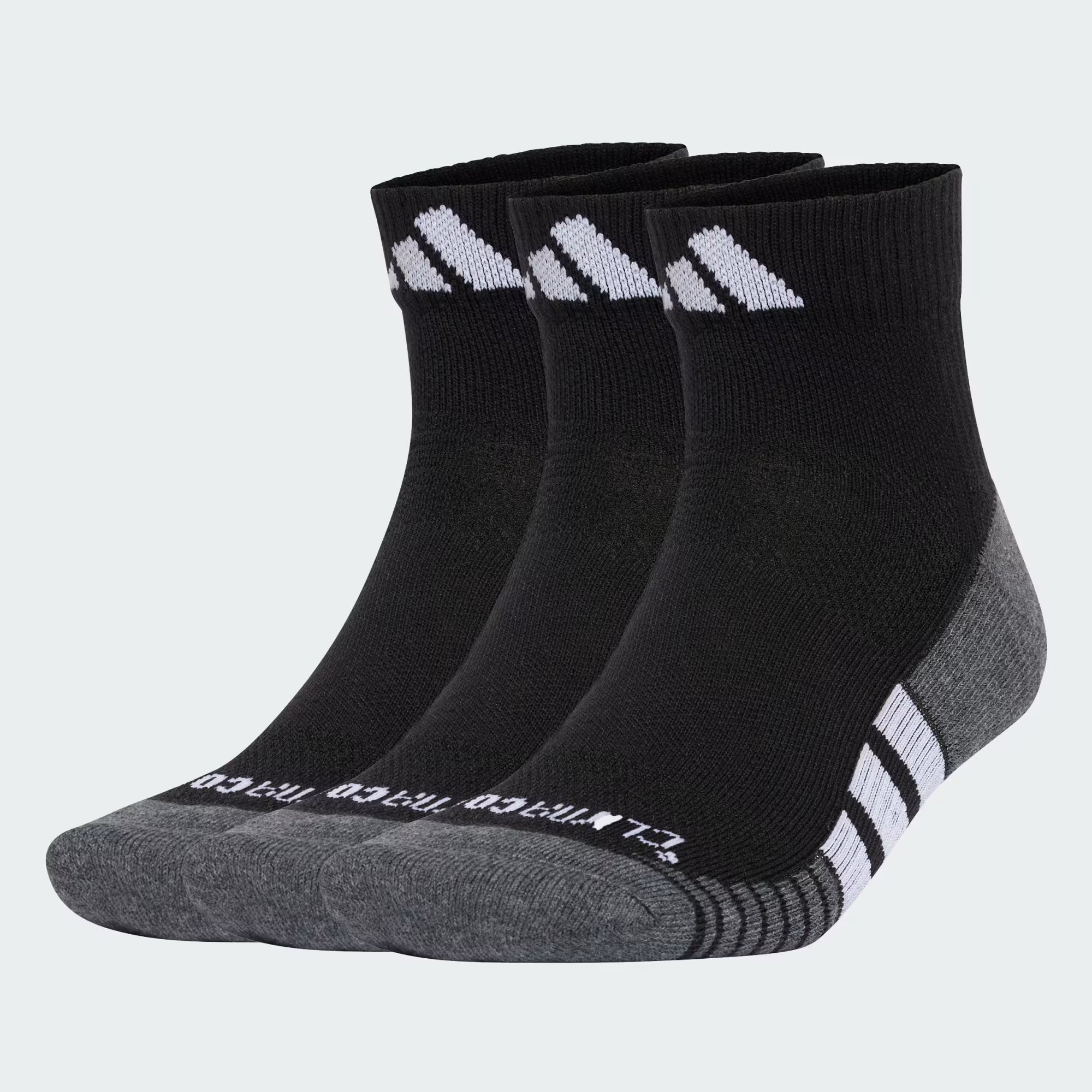 Performance Climacool Cushioned Quarter Socks 3-Pack (Black/White)