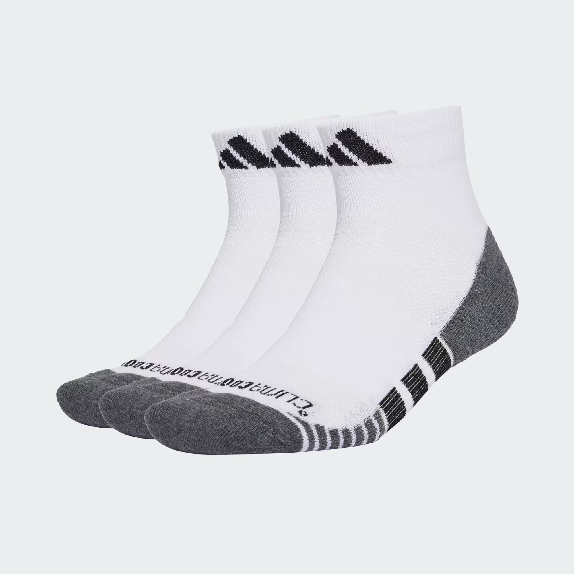 Performance Climacool Cushioned Quarter Socks 3-Pack (White/Black)