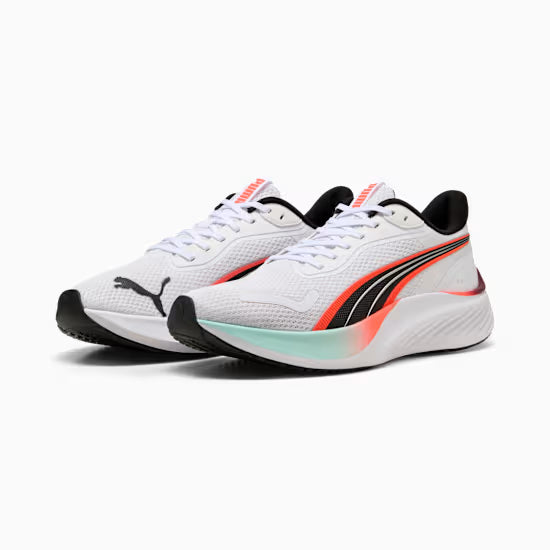 Adults Pounce Lite Running Trainers (White/ Glowing Red)