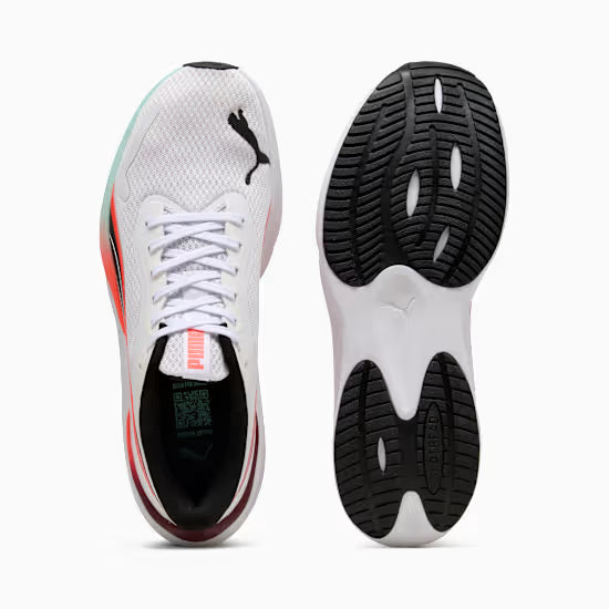 Adults Pounce Lite Running Trainers (White/ Glowing Red)