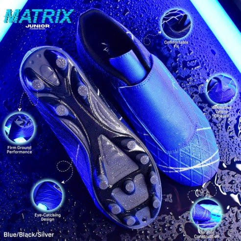 Matrix junior Football Boots (Blue/Black/Silver)