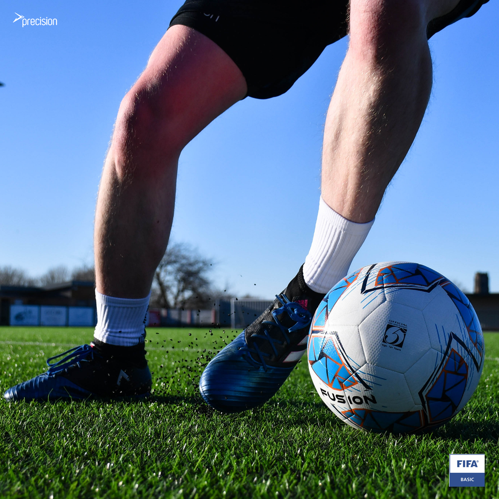 Precision Fusion  FIFA Basic Training Ball Size 5 (White/Cyan/Orange/Grey)