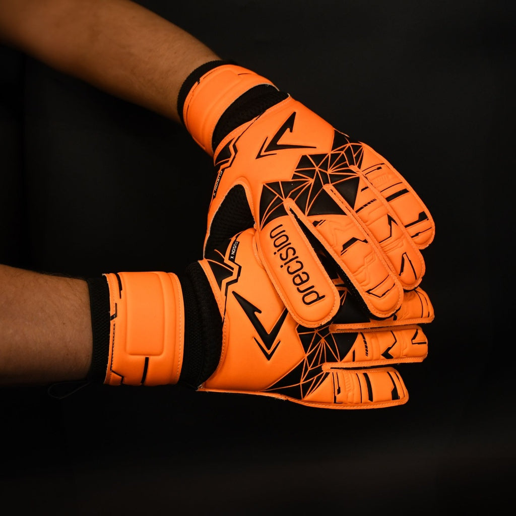 Junior Fusion X Flat Cut Essential Goalkeeper Gloves (Fluo Orange/Black)