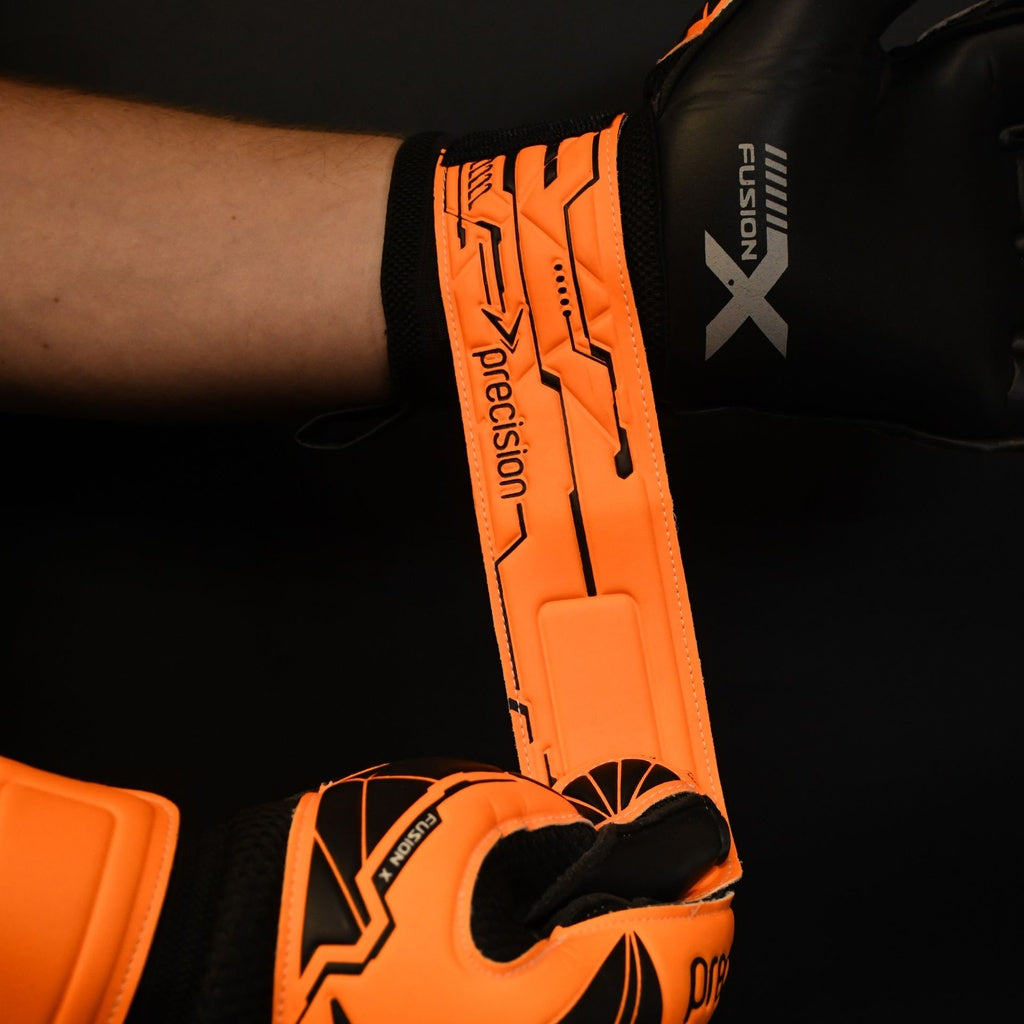 Junior Fusion X Flat Cut Essential Goalkeeper Gloves (Fluo Orange/Black)
