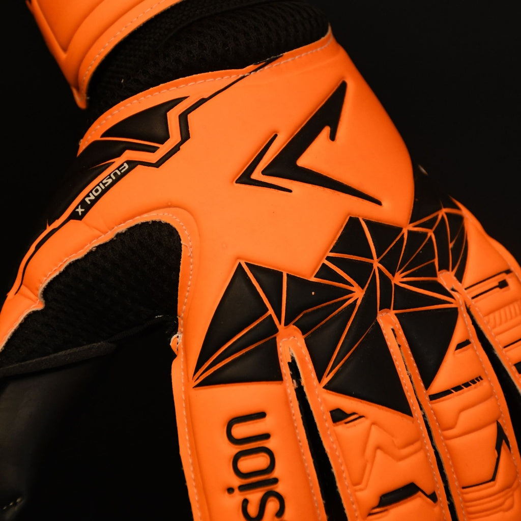 Junior Fusion X Flat Cut Essential Goalkeeper Gloves (Fluo Orange/Black)