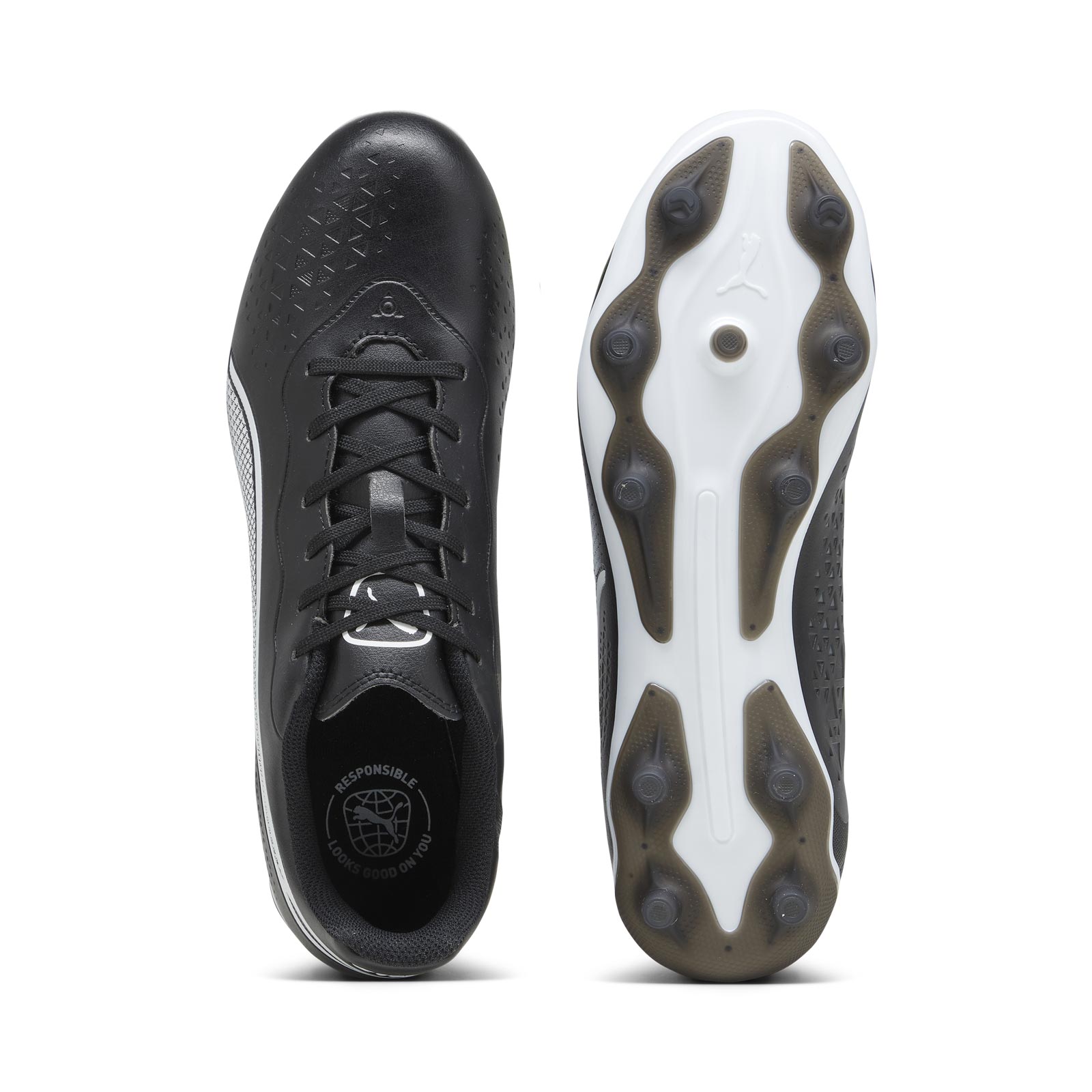 King Match Firm-Ground Football Boots (Black/White)