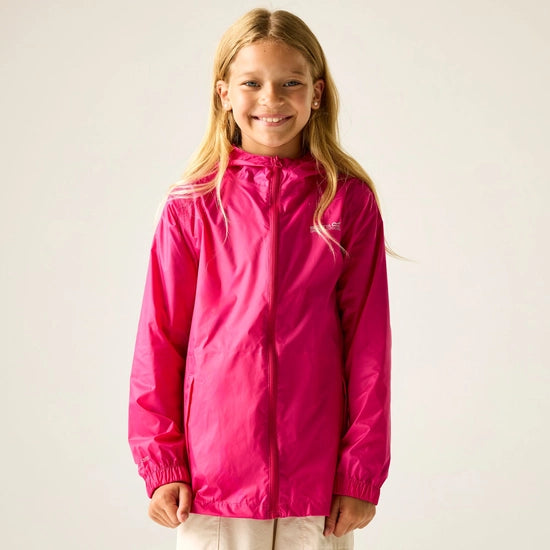 Girls Pack It Waterproof Packaway Jacket (Cabaret Pink)