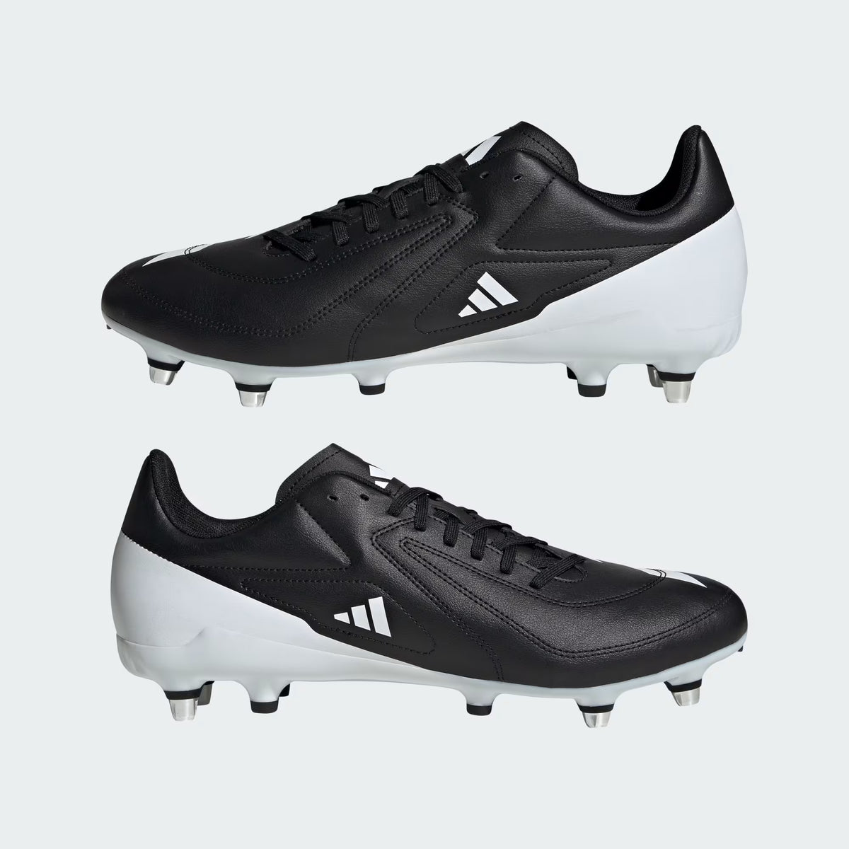RS-15 Rugby Boots (Black/White/Silver Metallic)