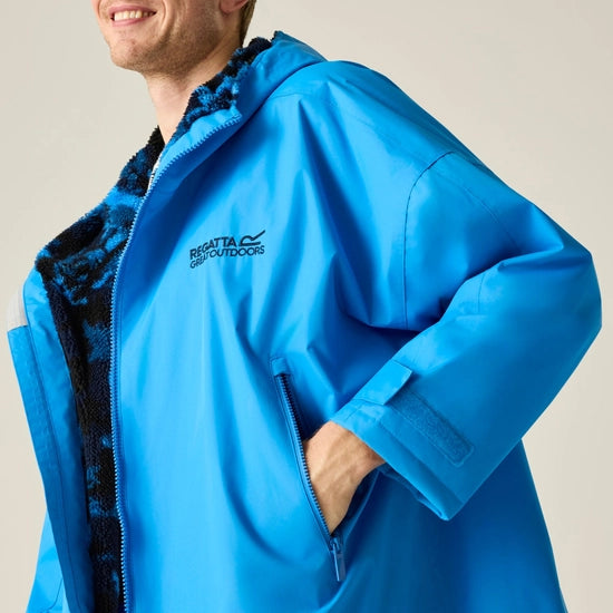 Adult Waterproof Changing Robe (Sonic Blue/Sketch Camo)