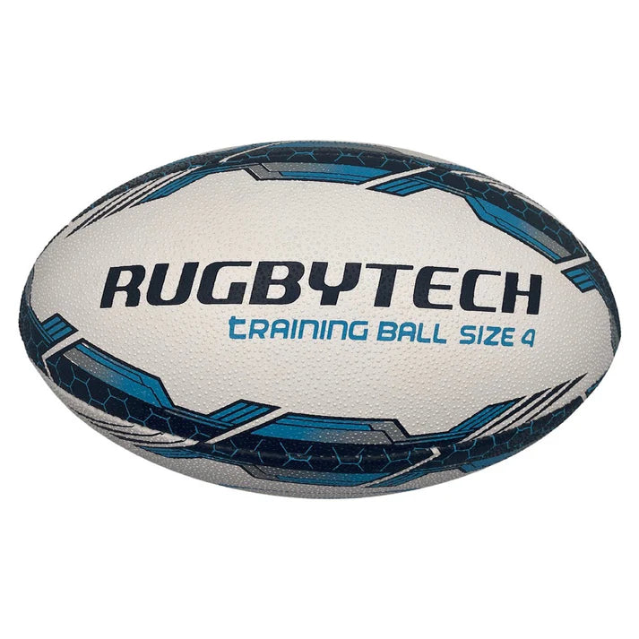 Rugbytech Rugby Ball Size 4 (Blue/White)