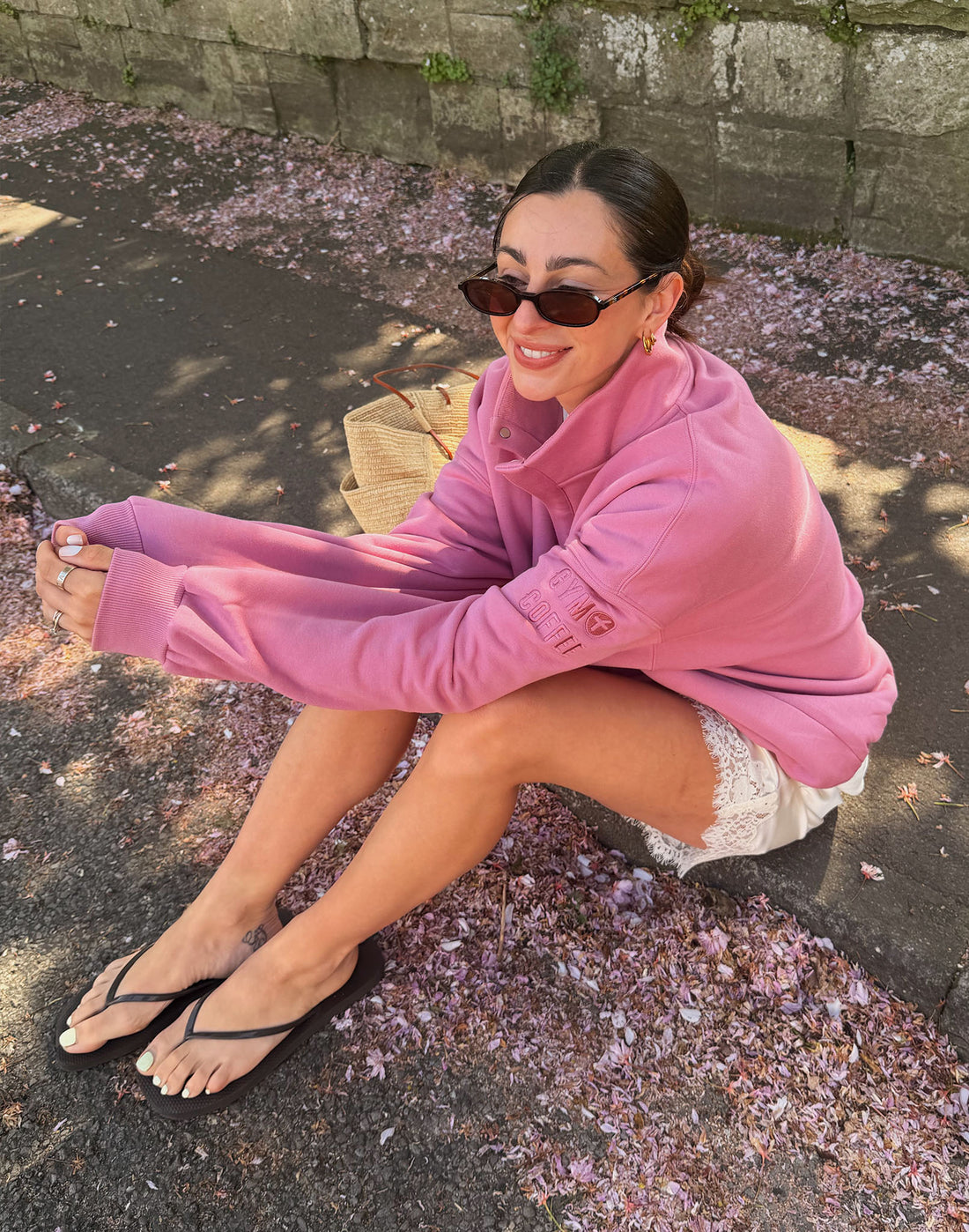 Womens Sierra Snap Collar Sweatshirt (Velvet Pink)