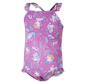 Girls Digital Frill Thinstrap Swimsuit (Pink)
