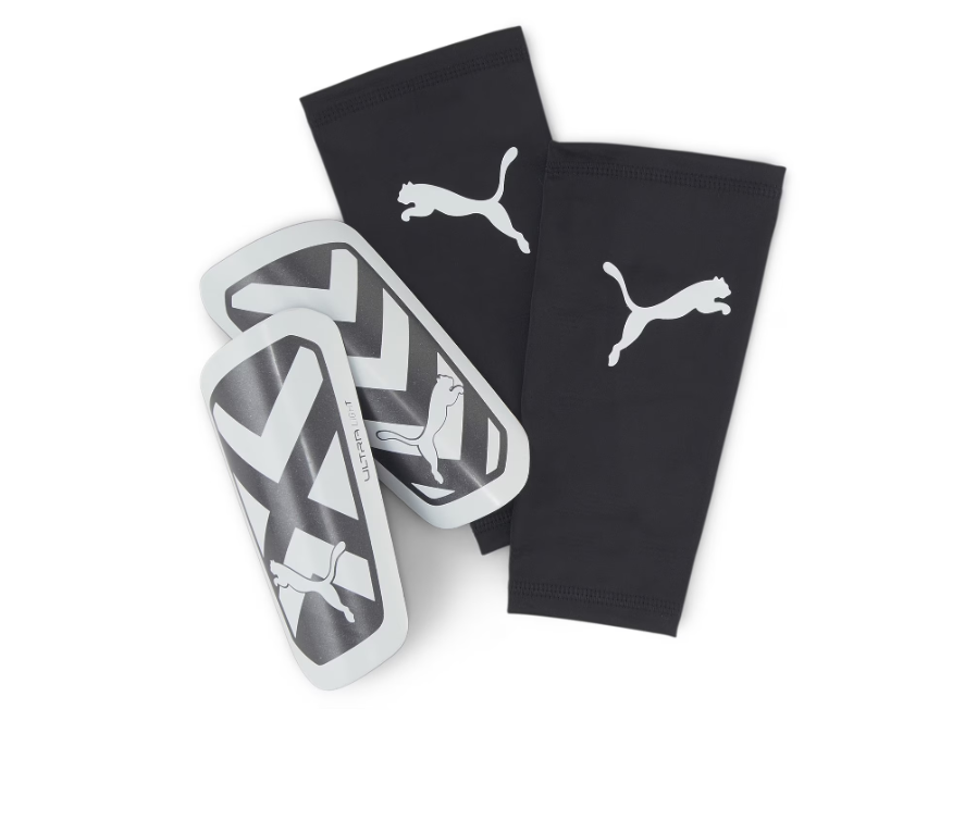 ULTRA Light Sleeve Shin Guards (Black/White)