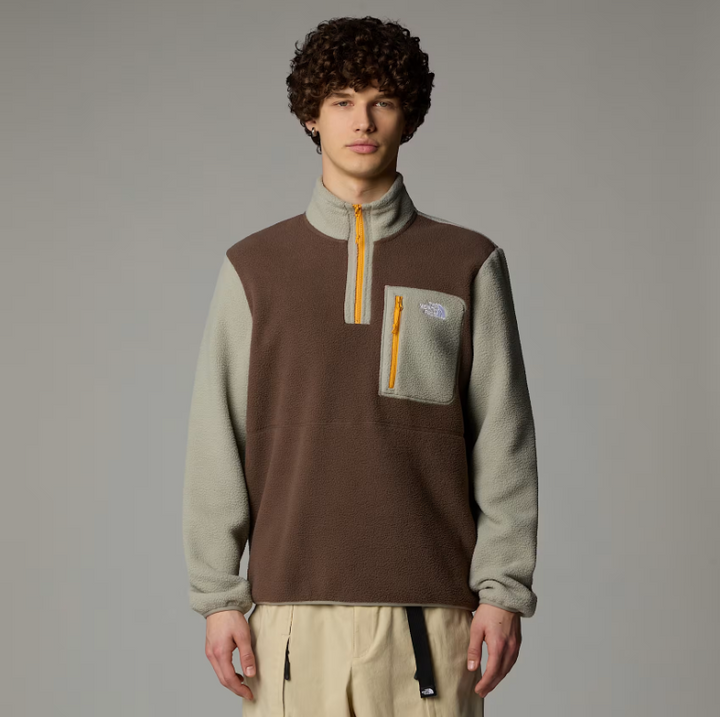 Mens Yumiori 1/4 Zip (Smokey Brown/Clay Grey/Summit Gold)