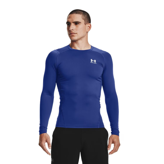 Mens HeatGear Long Sleeve Baselayer (Blue)