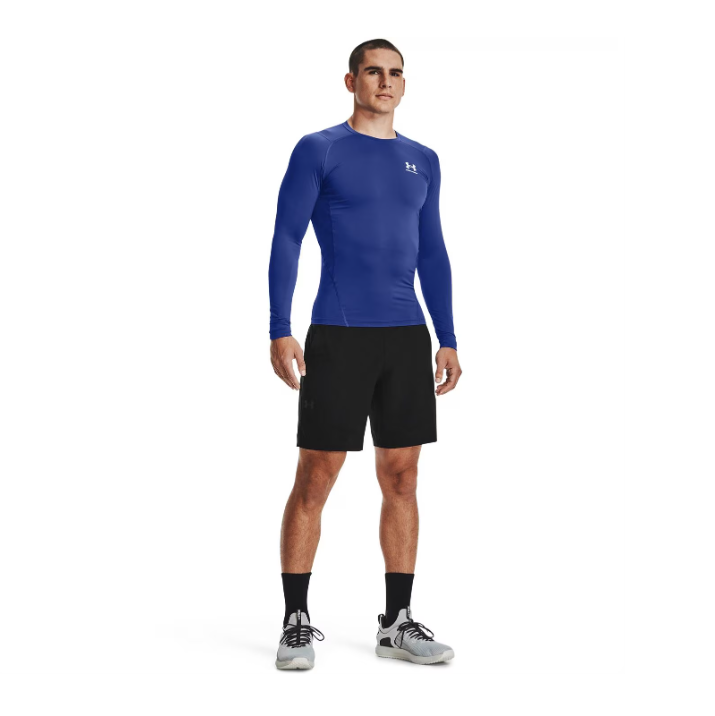 Mens HeatGear Long Sleeve Baselayer (Blue)