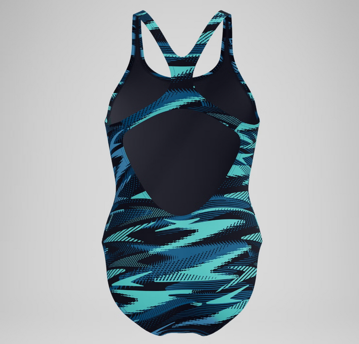 Womens HyberBoom Allover Medalist Swimsuit (DarkTeal/Green)