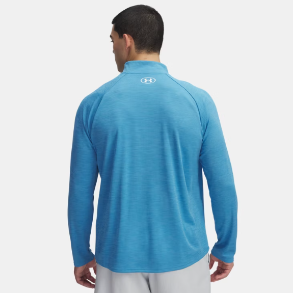 Mens Tech Textured 1/2 Zip (Ether Blue/White)