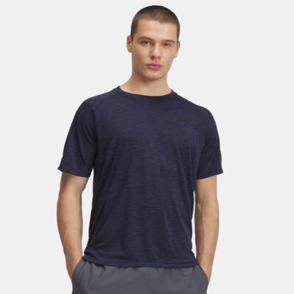 Mens Tech Textured Tee (Downpour Gray/Black)