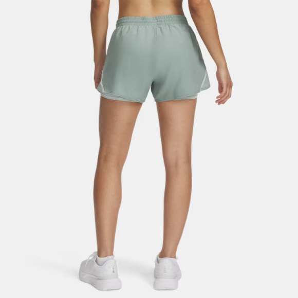 Womens Fly-By 2-in-1 Shorts (Silica Green/Hydro Green)