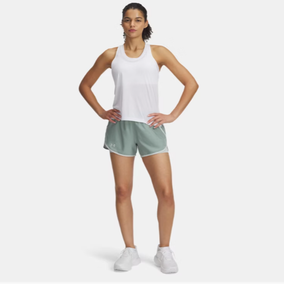 Womens Fly-By 2-in-1 Shorts (Silica Green/Hydro Green)