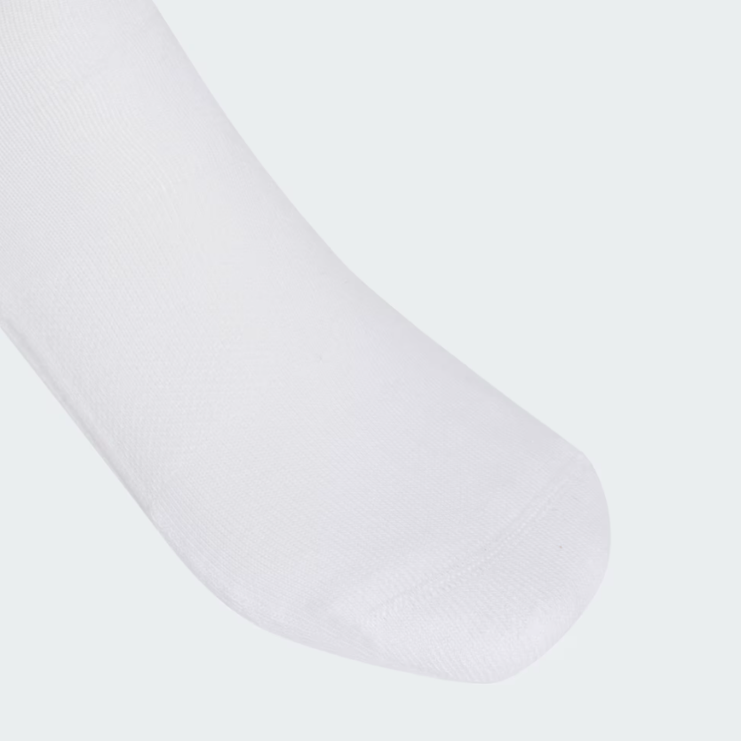 Mens 3-Stripes Cushioned Crew Socks 3 Pairs (White)