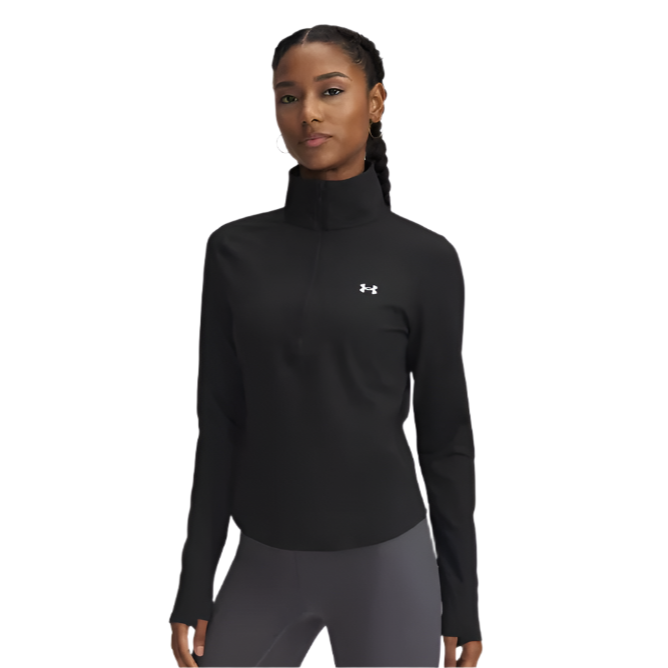 Womens UA Motion ½ Zip (Black/White)