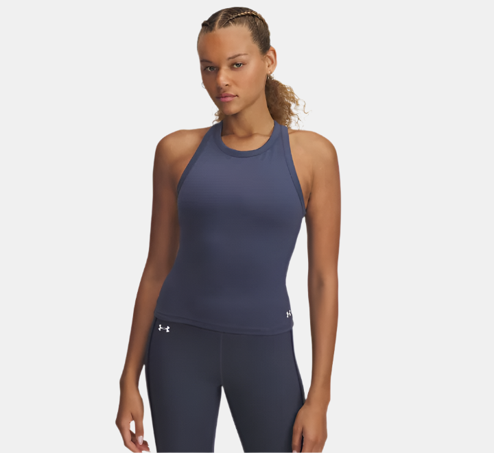 Womens Motion High Neck Tank (Downpour Grey)