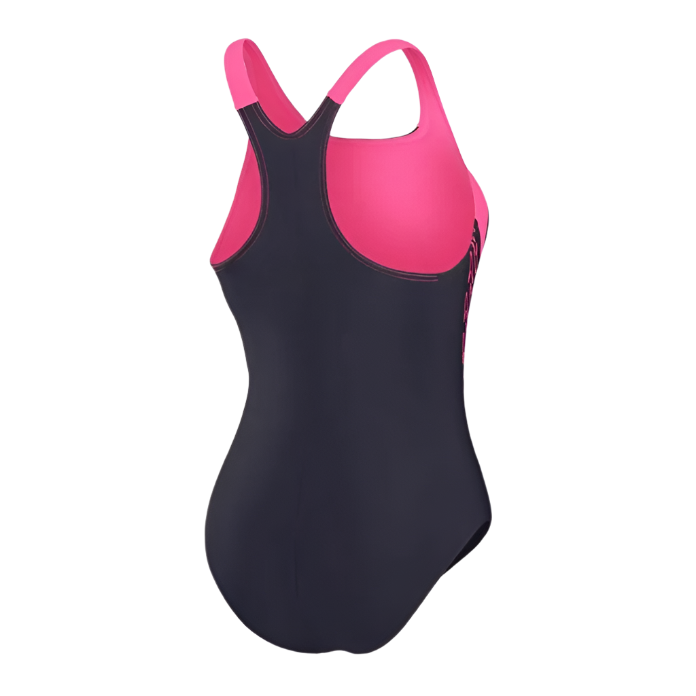 Womens HyberBoom Splice Racerback Swimsuit (Black/Pink)