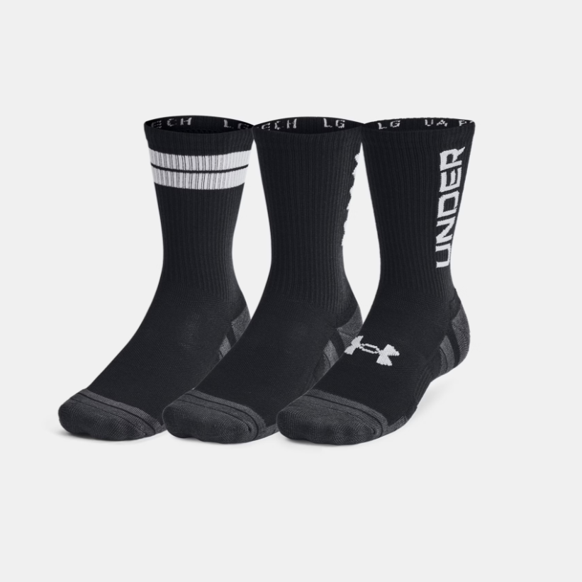 UA Performance Tech Crew Sock (Black/White)
