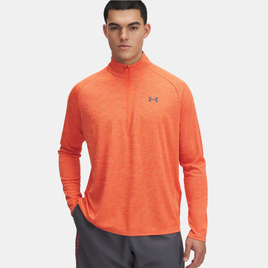 Mens Tech Textured 1/2 Zip (Fire/Ares Red)