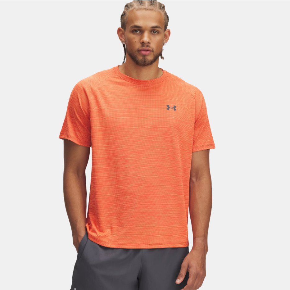 Mens Tech Textured Tee (Fire/Ares Red)