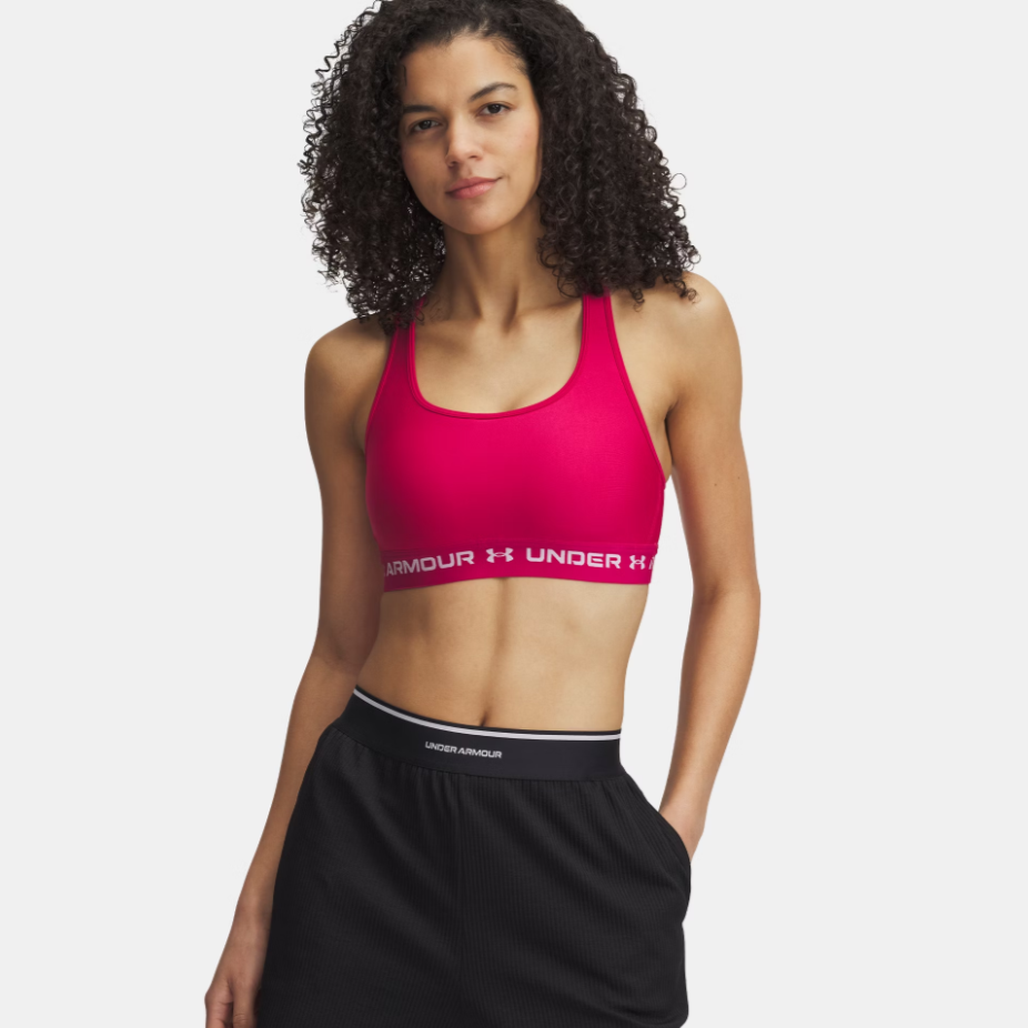 Womens Crossback Mid Sports Bra (Fuschia)
