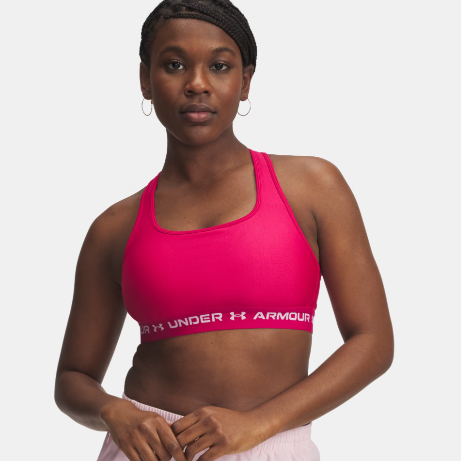 Womens Crossback Mid Sports Bra (Fuschia)