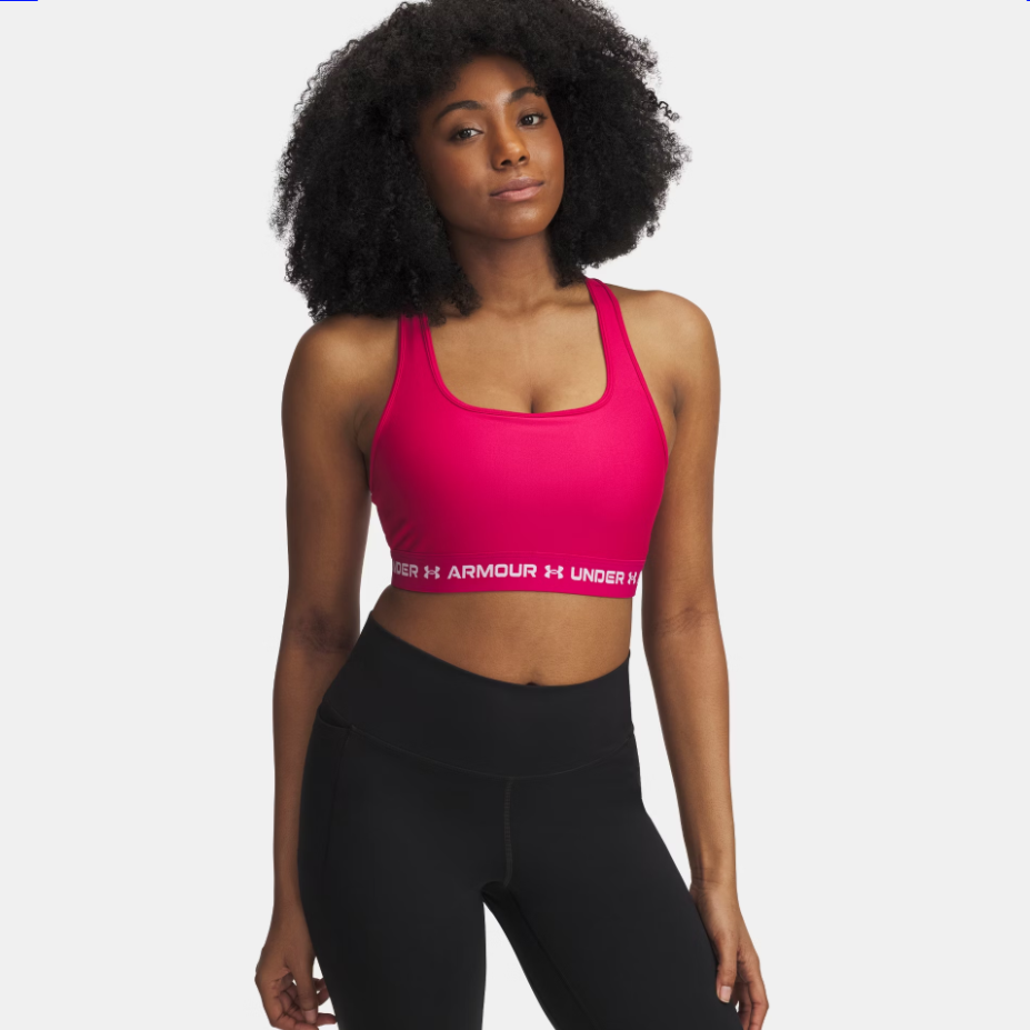 Womens Crossback Mid Sports Bra (Fuschia)