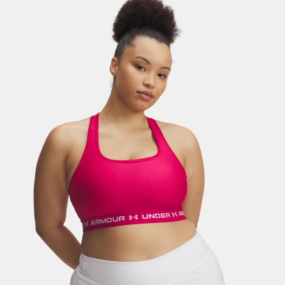 Womens Crossback Mid Sports Bra (Fuschia)