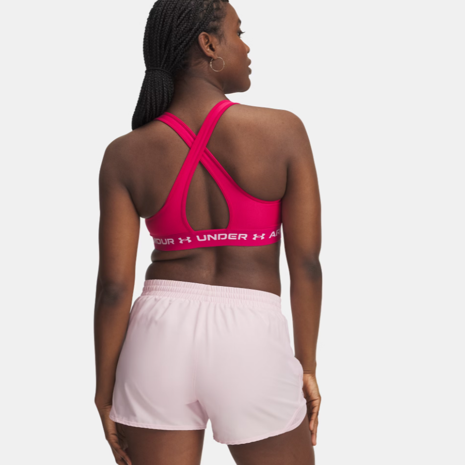 Womens Crossback Mid Sports Bra (Fuschia)