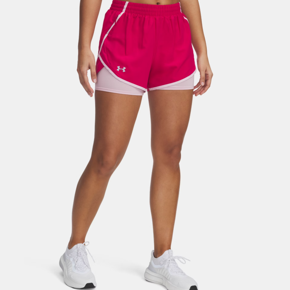 Womens Fly-By 2-in-1 Shorts (Fuschia/Prime Pink)