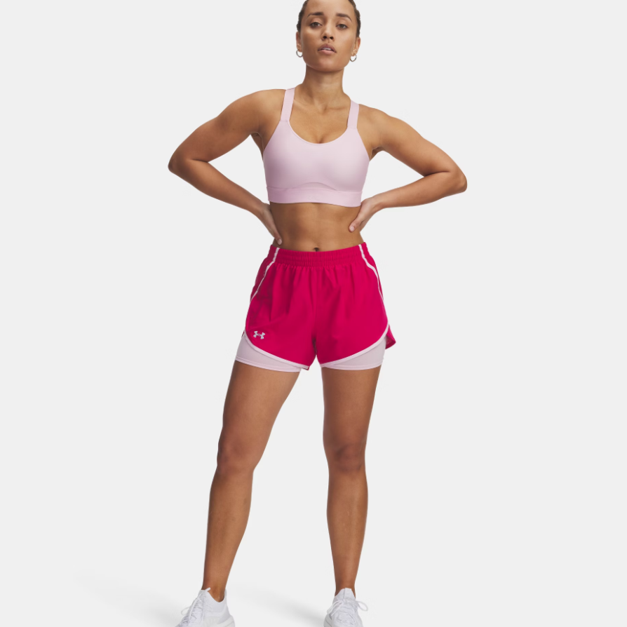 Womens Fly-By 2-in-1 Shorts (Fuschia/Prime Pink)