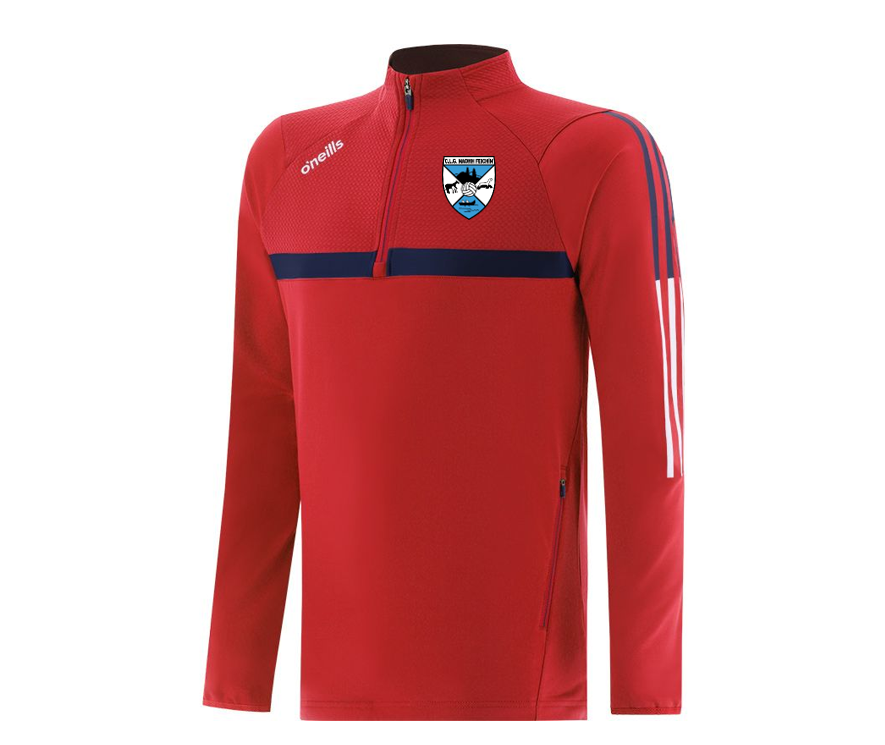 Clifden Focus Brushed Half Zip Top (Red/Marine/White)