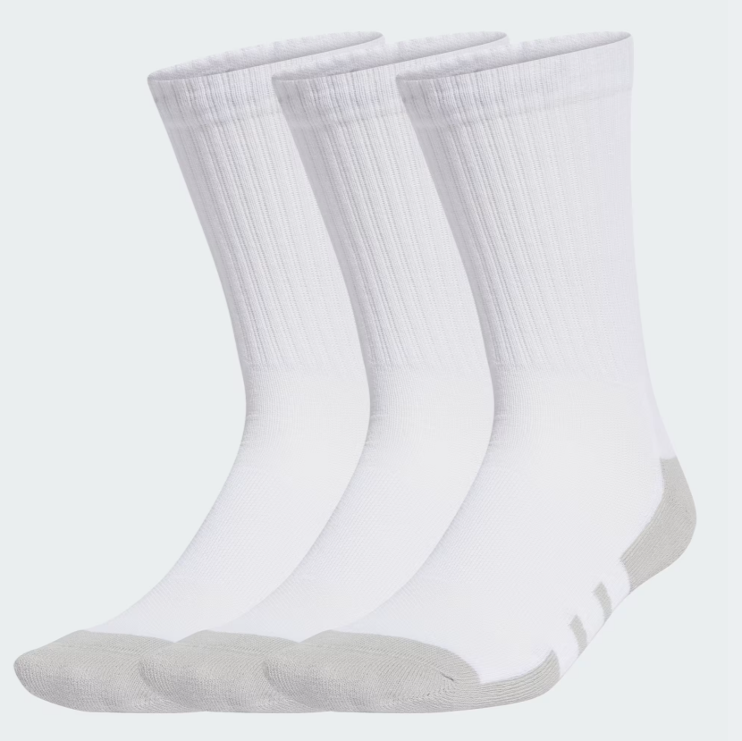 Unisex Essentials Climacool Crew Socks 3 Pairs (White/Grey)