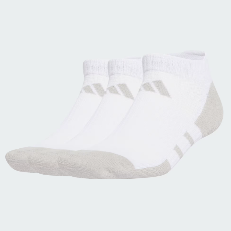Unisex Essentials Climacool Low Cut Socks 3 Pairs (White/Grey)