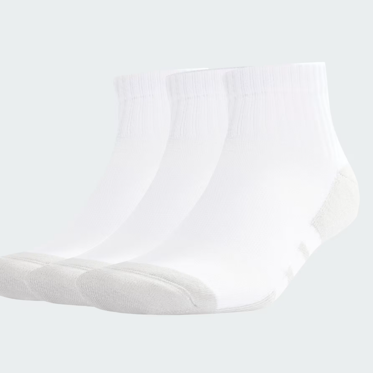Unisex Essentials Climacool Quarter Socks 3 Pairs (White/Grey)