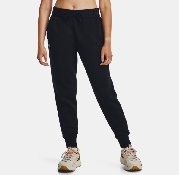 Womens Rival Fleece Joggers (Black/White)