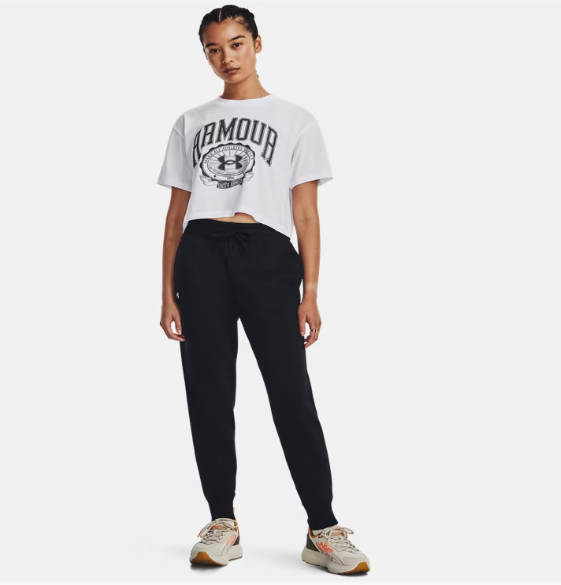 Womens Rival Fleece Joggers (Black/White)